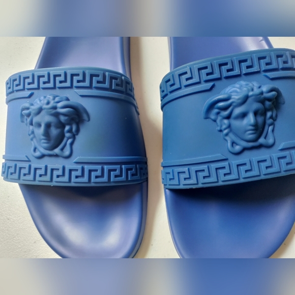 NEW Versace Medusa Slide Sandal - Royal Blue EU 44 - Picture 3 of 4